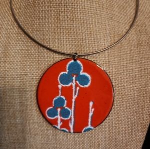 Huge Artisan hand painted necklace